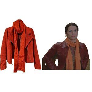 Vintage Express Suede Jacket Women MED Burnout Red Y2K Lorelai Gilmore Girls ALT